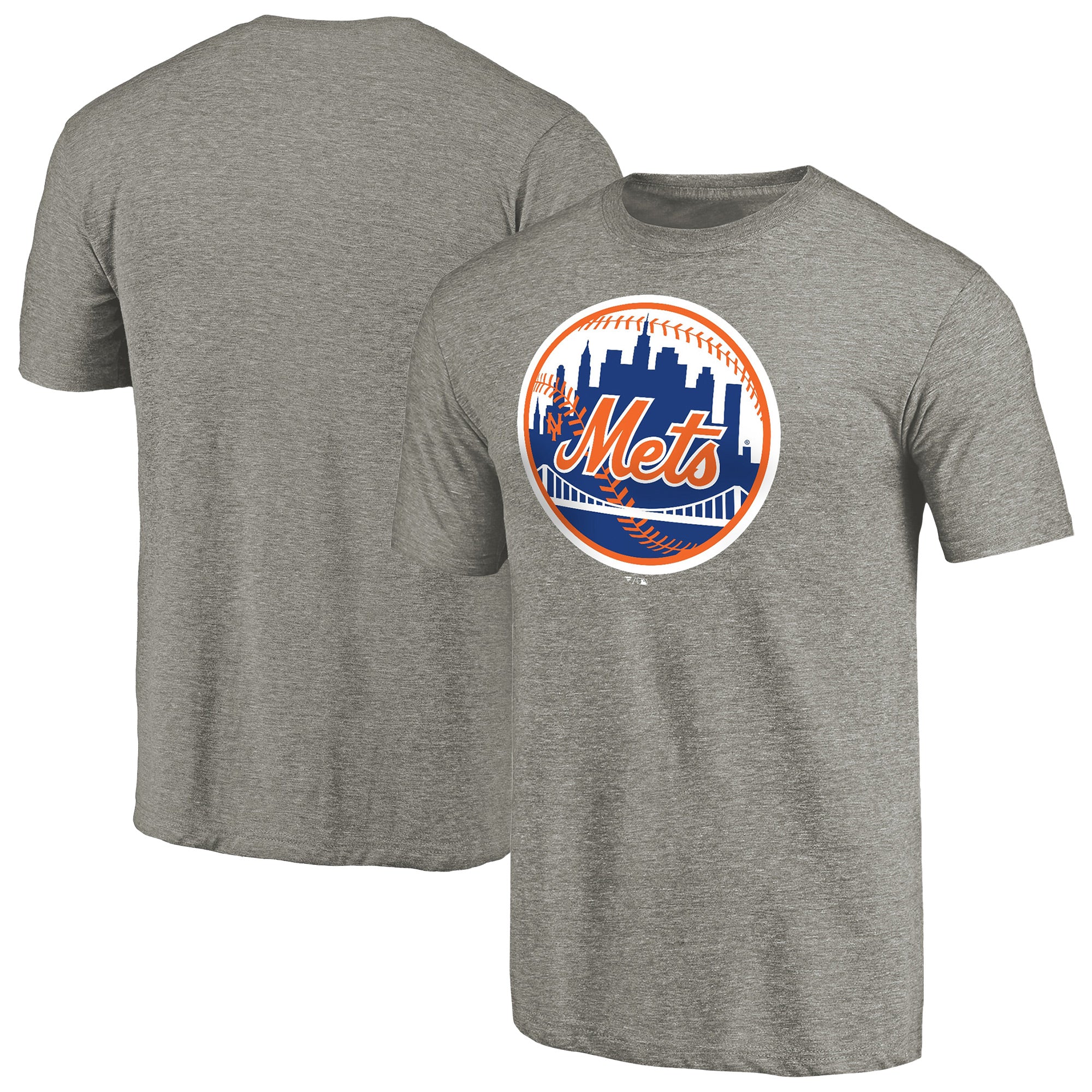 Men's Ash New York Mets Cooperstown Collection Forbes Tri-Blend T-Shirt