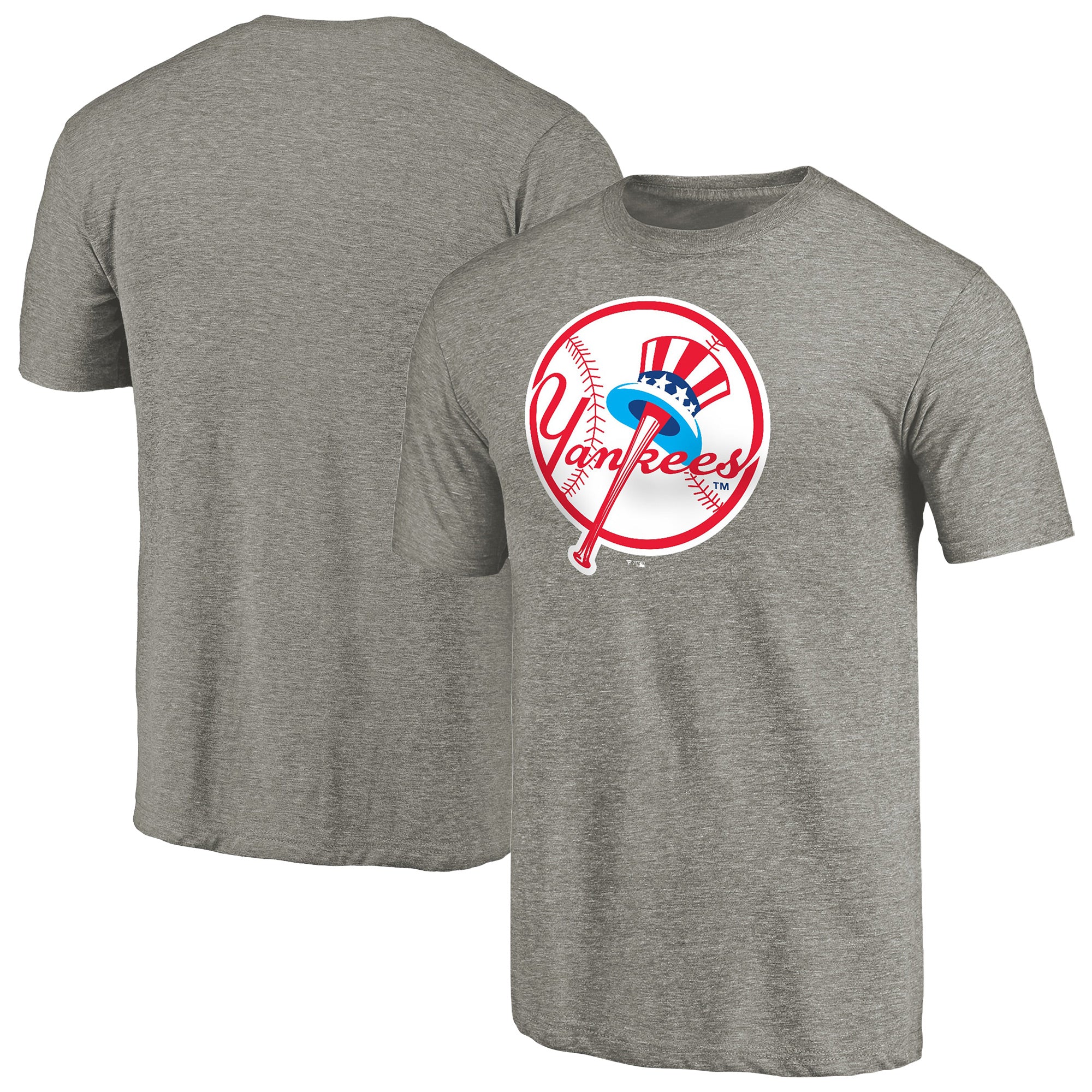 Men's Ash New York Yankees Cooperstown Collection Forbes Tri-Blend T-Shirt