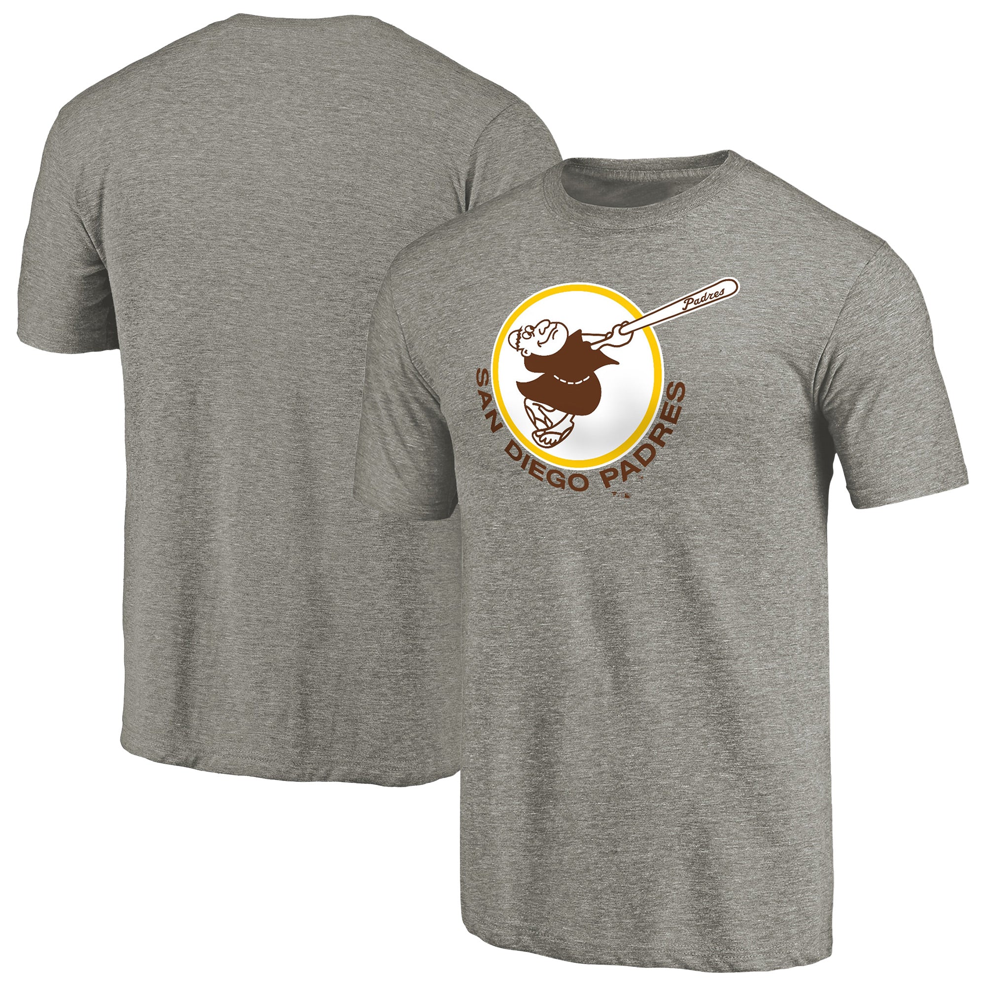 Men's Ash San Diego Padres Cooperstown Collection Forbes Tri-Blend T-Shirt