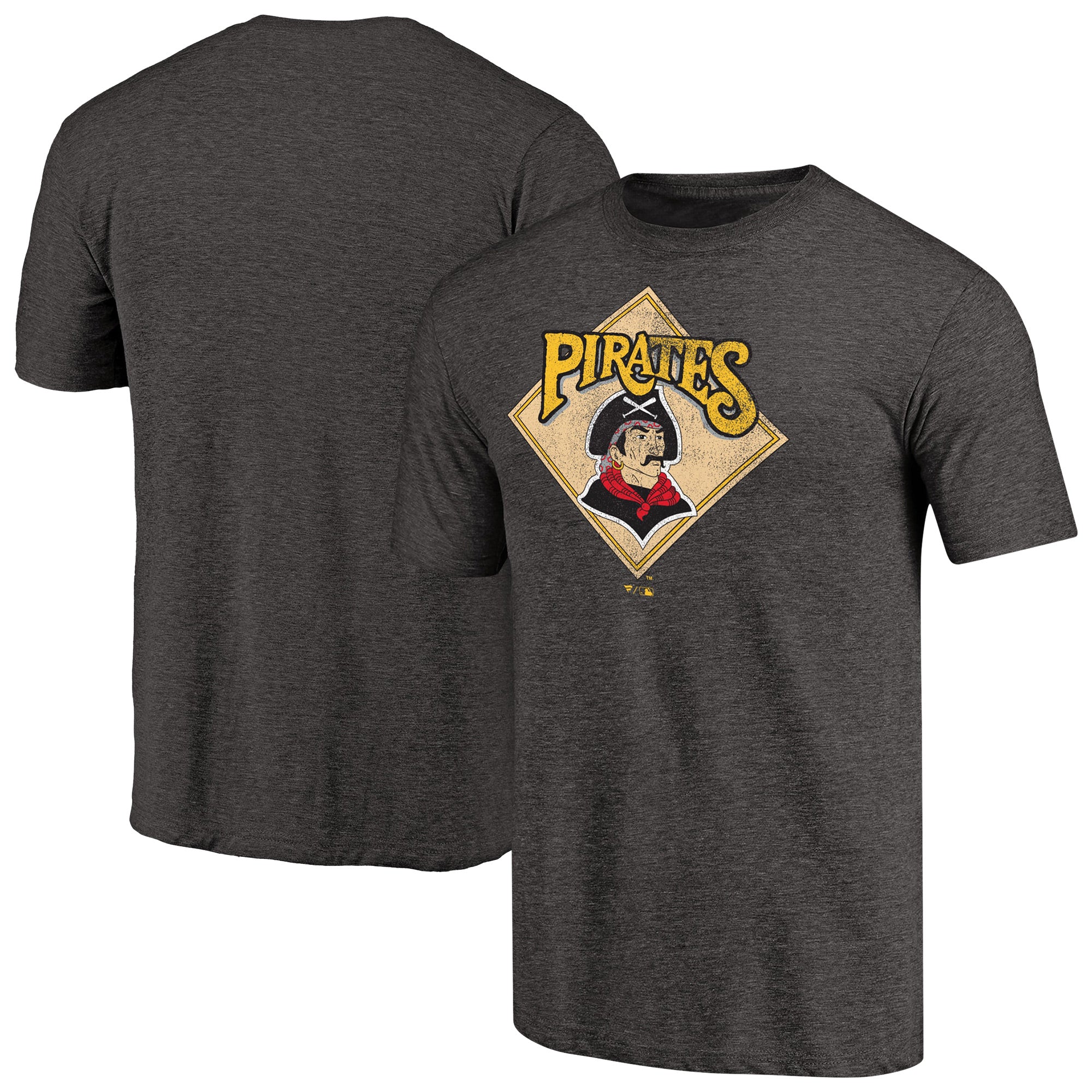 Men's Black Pittsburgh Pirates Hometown Collection Retro Logo T-Shirt
