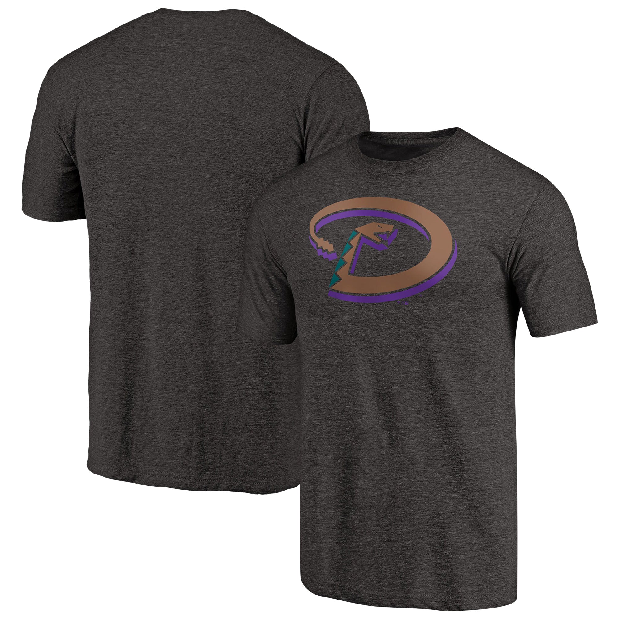 Men's Heathered Black Arizona Diamondbacks Cooperstown Collection Forbes Tri-Blend T-Shirt