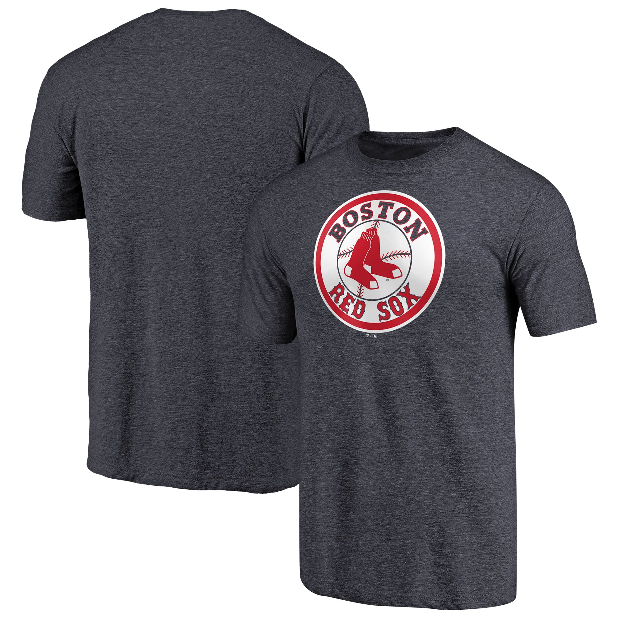 Men's Heathered Navy Boston Red Sox Cooperstown Collection Forbes Tri-Blend T-Shirt