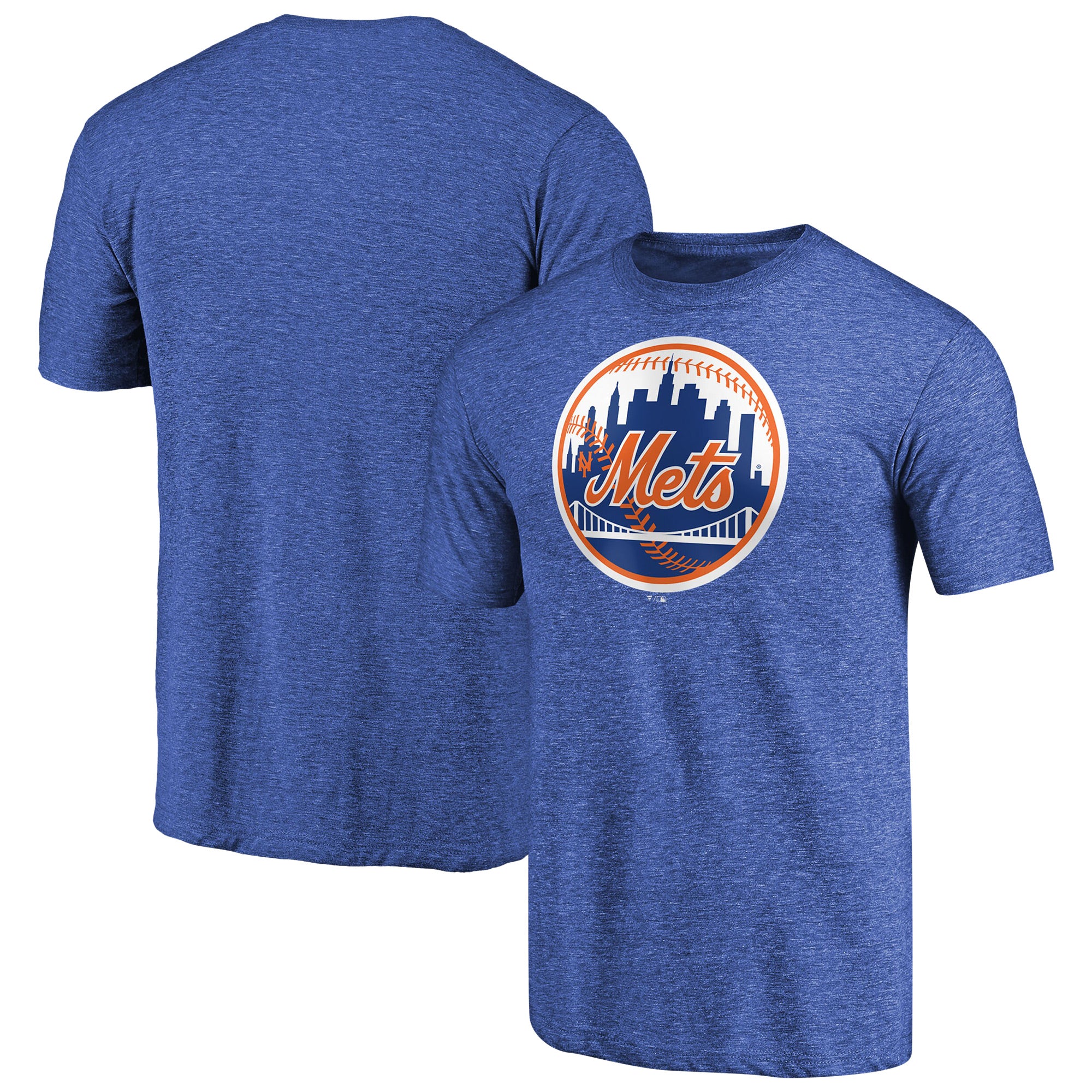 Men's Heathered Royal New York Mets Cooperstown Collection Forbes Tri-Blend T-Shirt