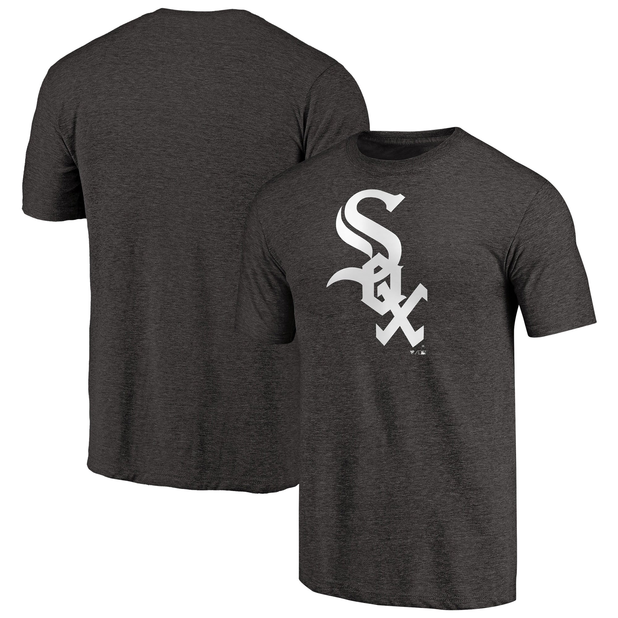 Men's Black Chicago White Sox Team Wordmark Tri-Blend T-Shirt