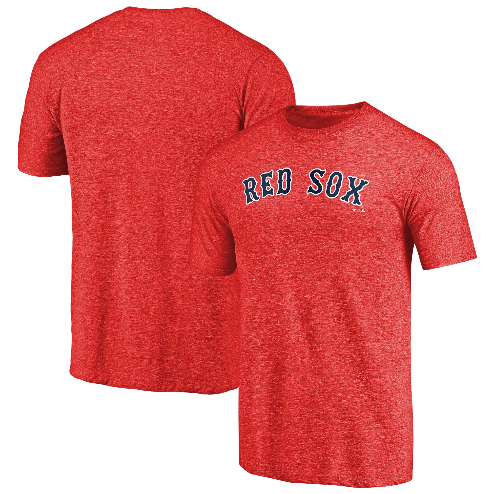 Men's Red Boston Red Sox Team Wordmark Tri-Blend T-Shirt