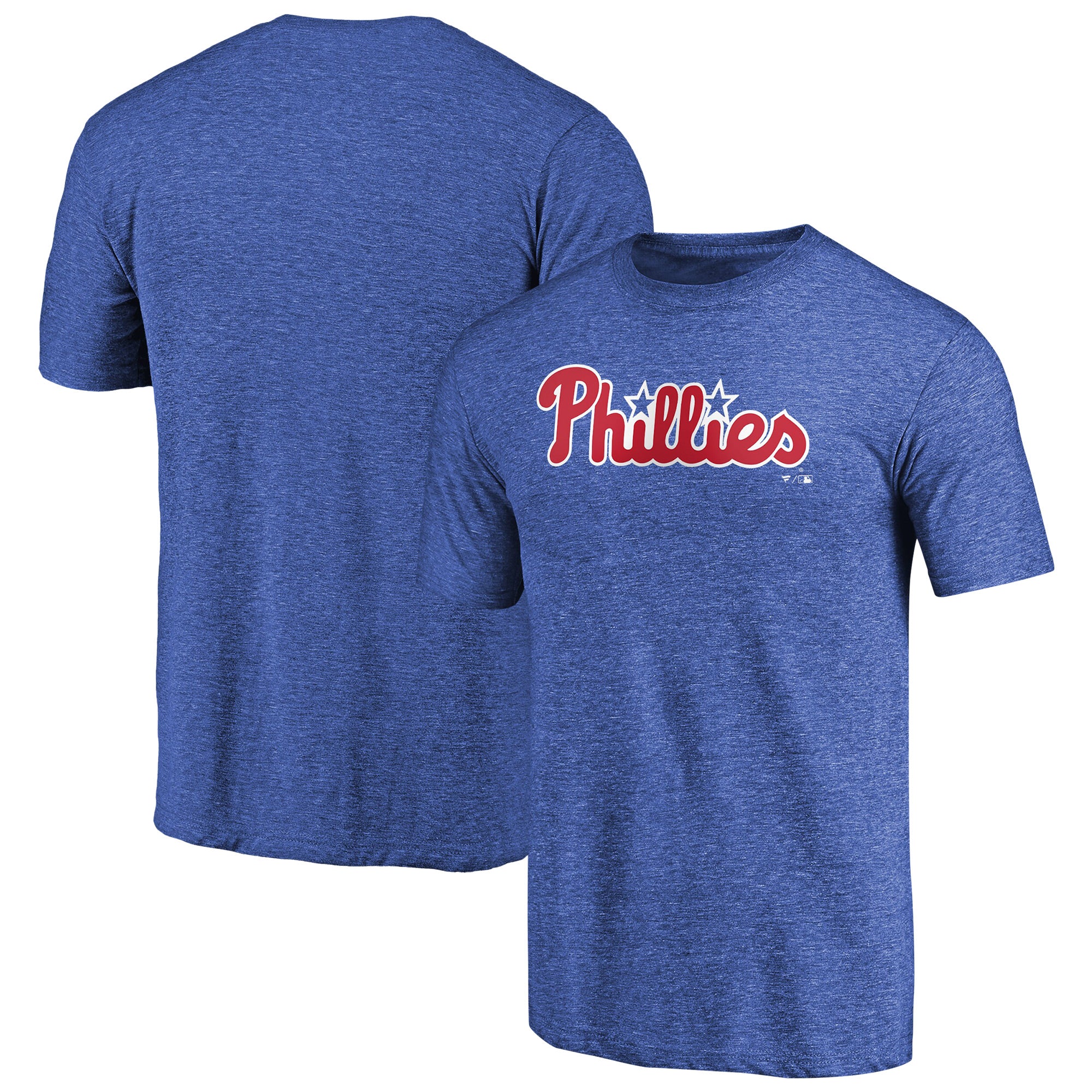 Men's Royal Philadelphia Phillies Team Wordmark Tri-Blend T-Shirt