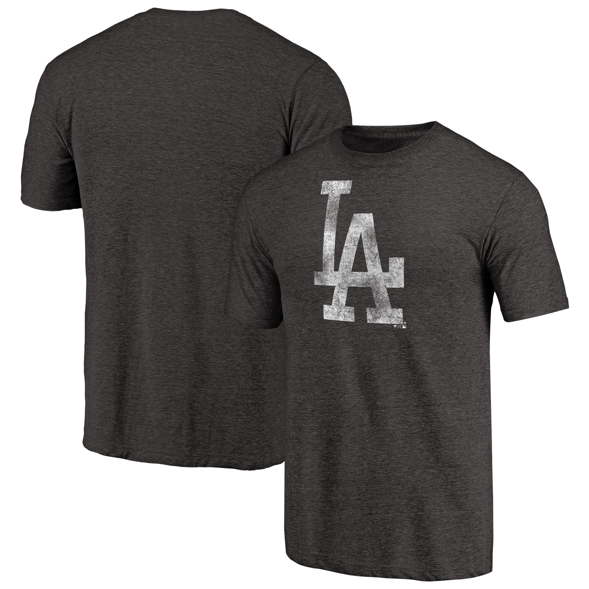 Men's Black Los Angeles Dodgers Distressed Team Tri-Blend T-Shirt