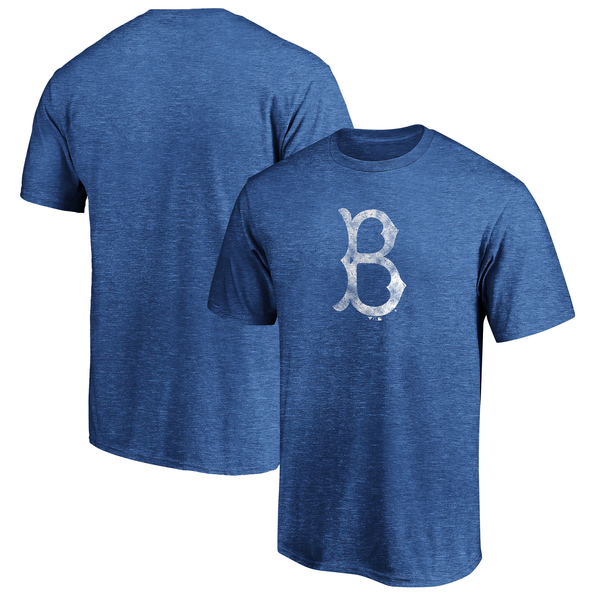 Men's Royal Brooklyn Dodgers Cooperstown Collection True Classics Throwback Logo Tri-Blend T-Shirt