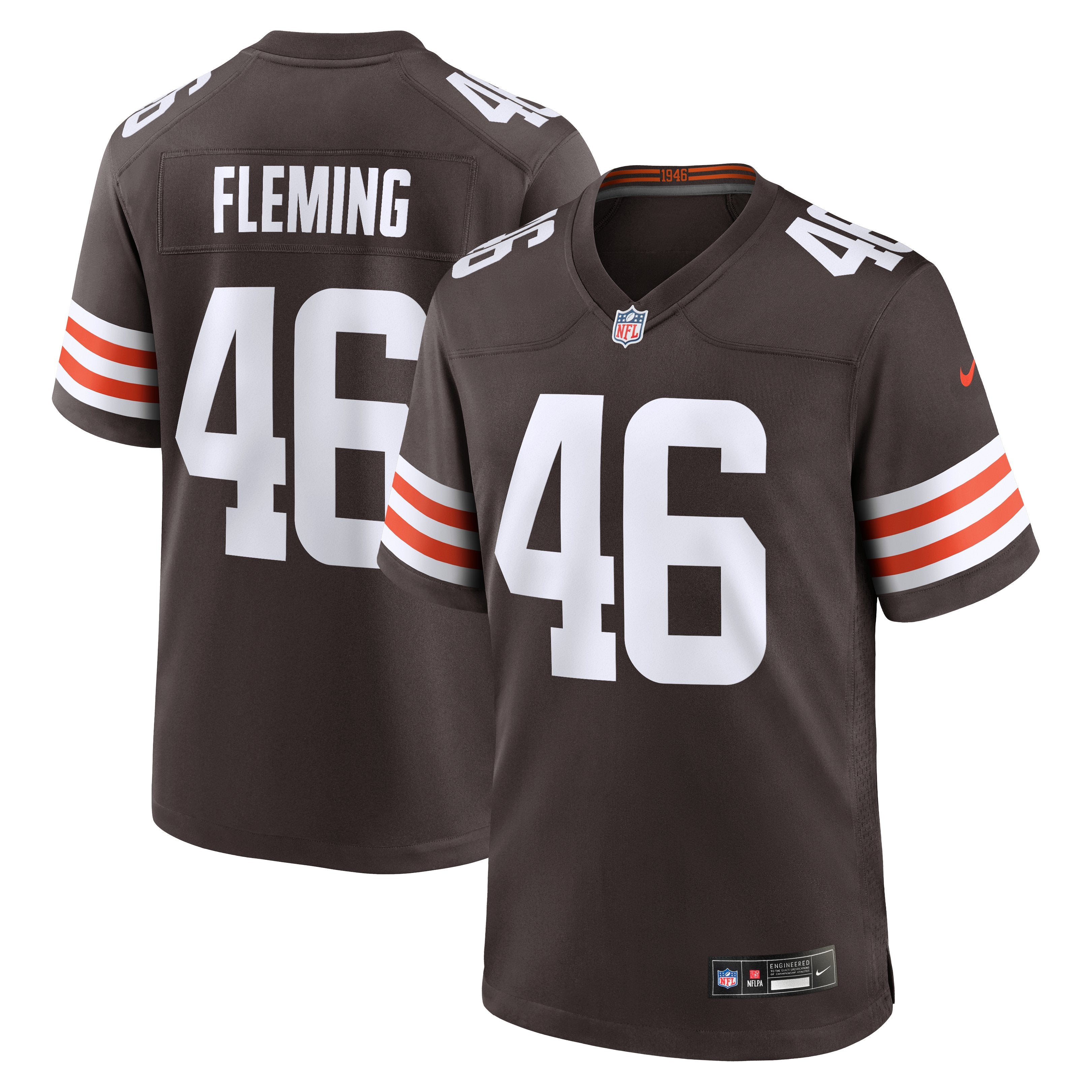 Men's Nike Don Fleming Brown Cleveland Browns Retired Player Jersey