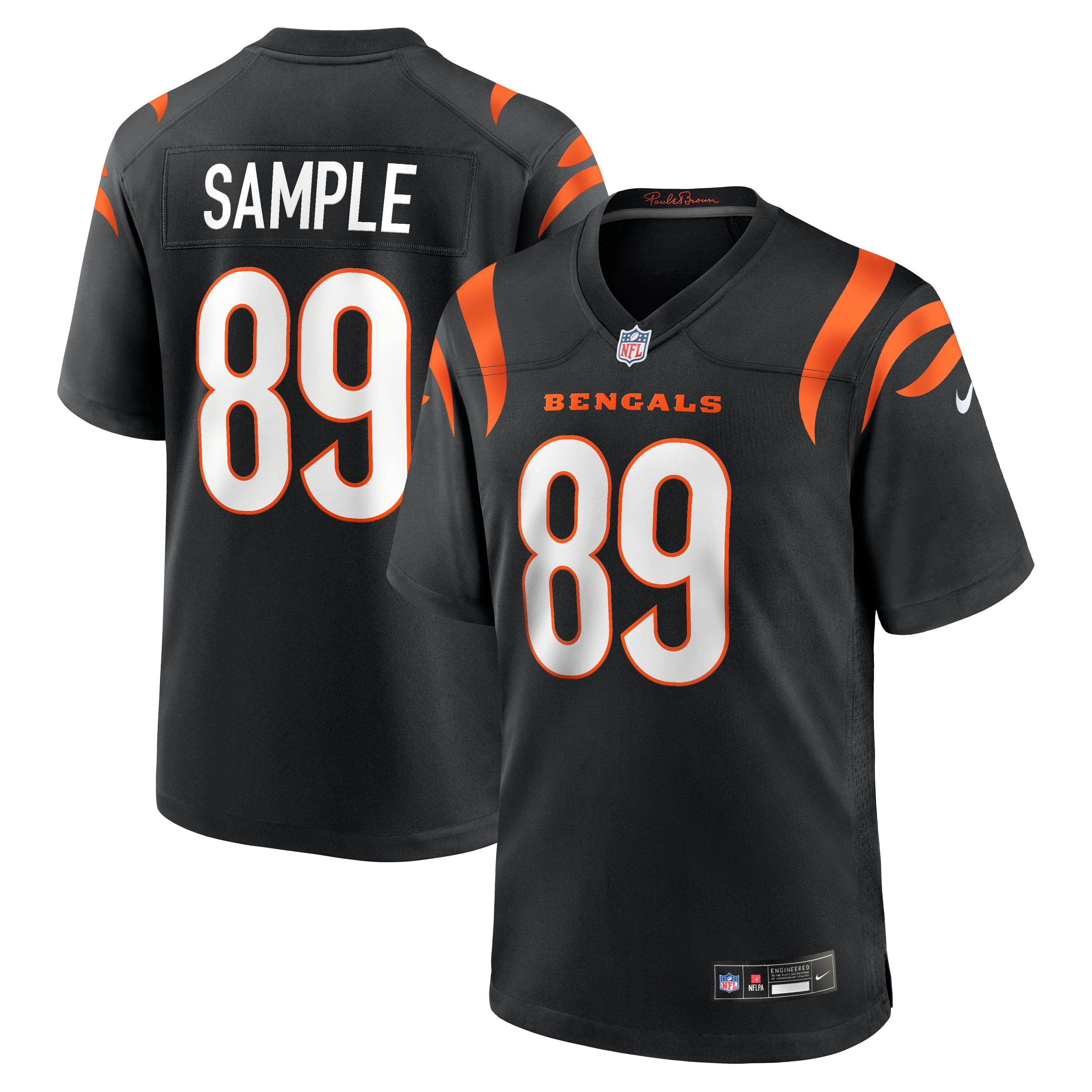 Men's Nike Drew Sample Black Cincinnati Bengals Game Jersey