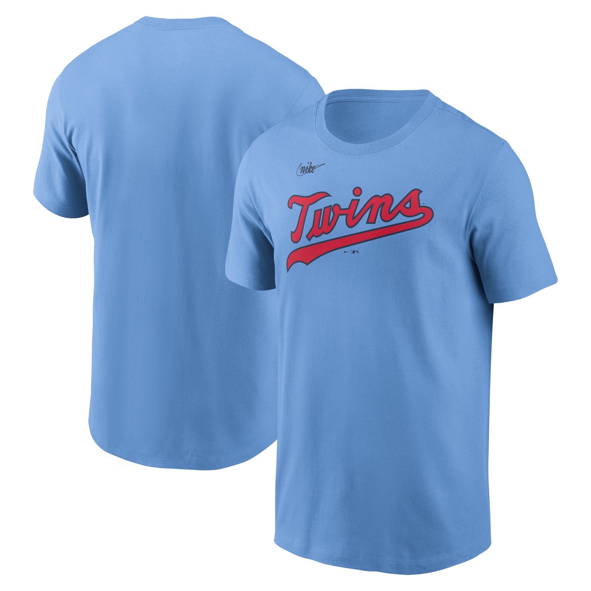 Men's Nike Light Blue Minnesota Twins Cooperstown Collection Wordmark T-Shirt