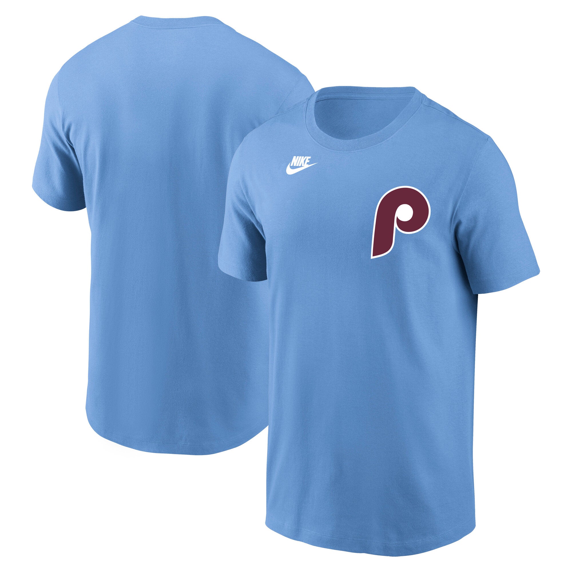 Men's Nike Light Blue Philadelphia Phillies Cooperstown Collection Wordmark T-Shirt