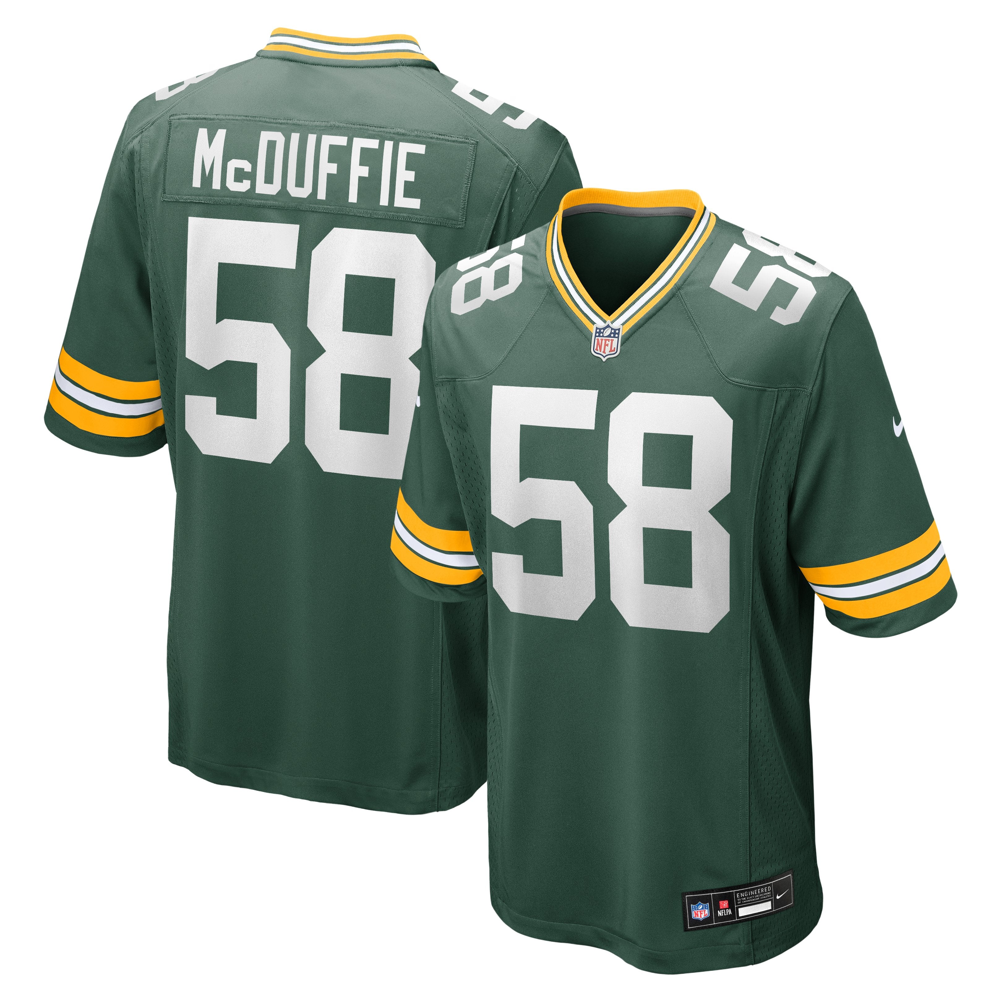 Men's Nike Isaiah McDuffie Green Green Bay Packers Game Jersey