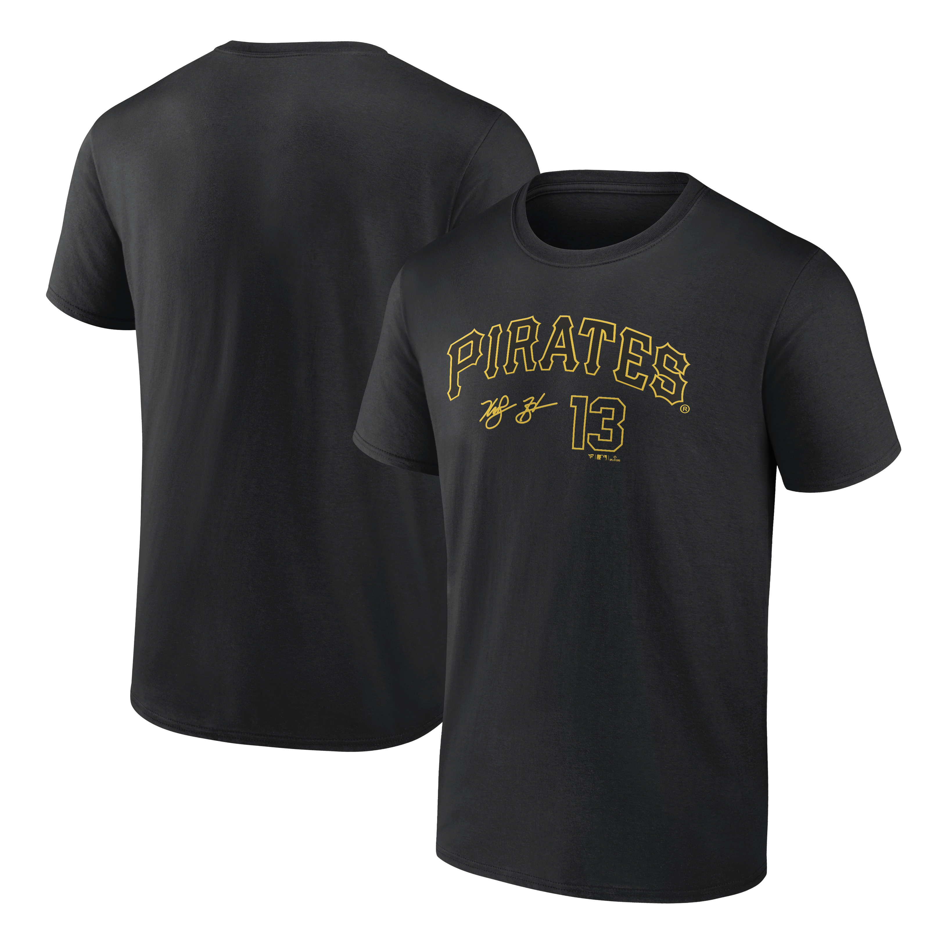 Men's Fanatics Ke'Bryan Hayes Black Pittsburgh Pirates Player Name & Number T-Shirt