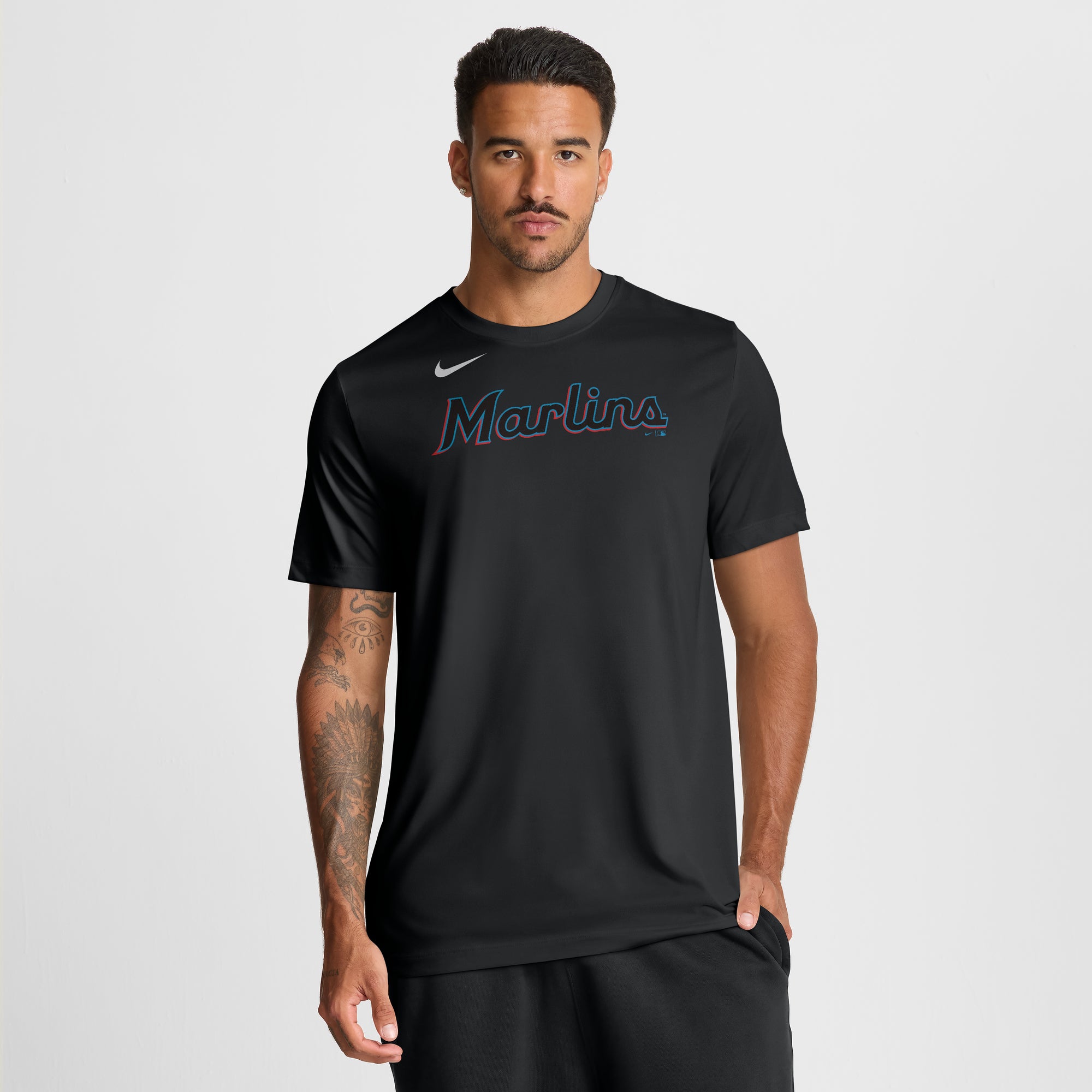 Men's Nike Black Miami Marlins New Legend Wordmark Dri-FIT T-Shirt