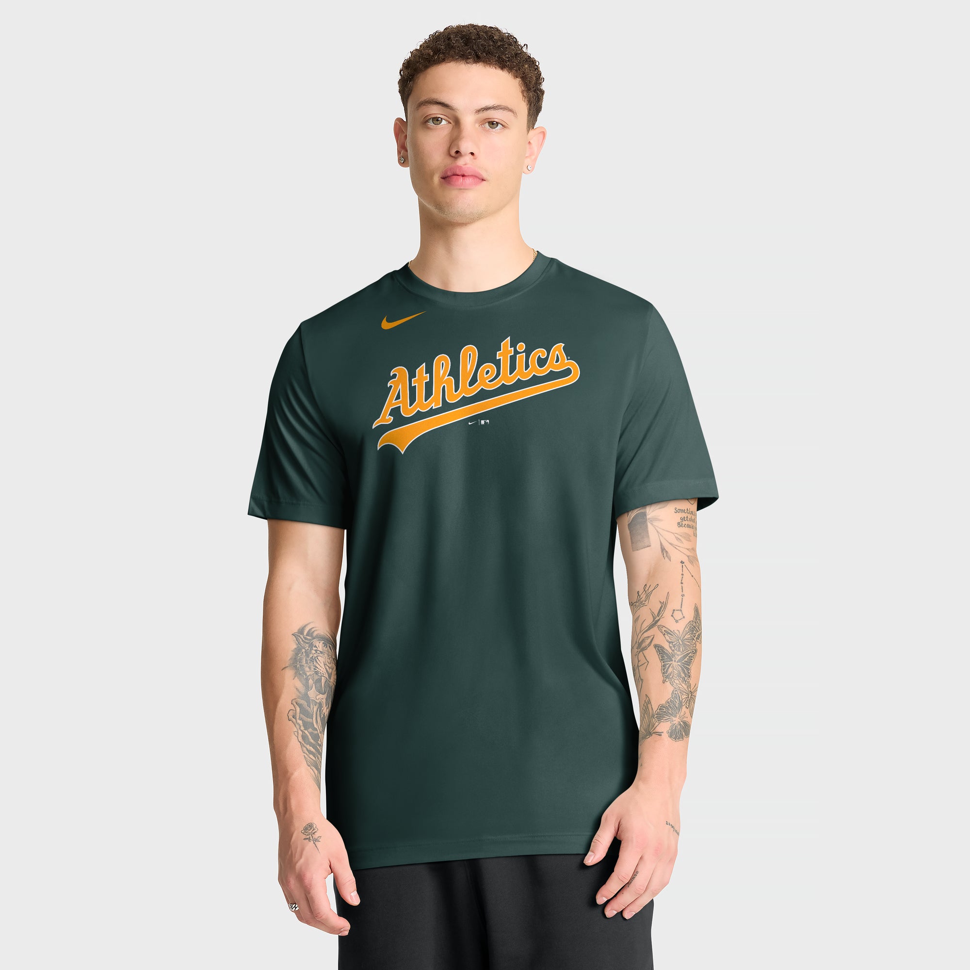 Men's Nike Green Athletics New Legend Wordmark Dri-FIT T-Shirt