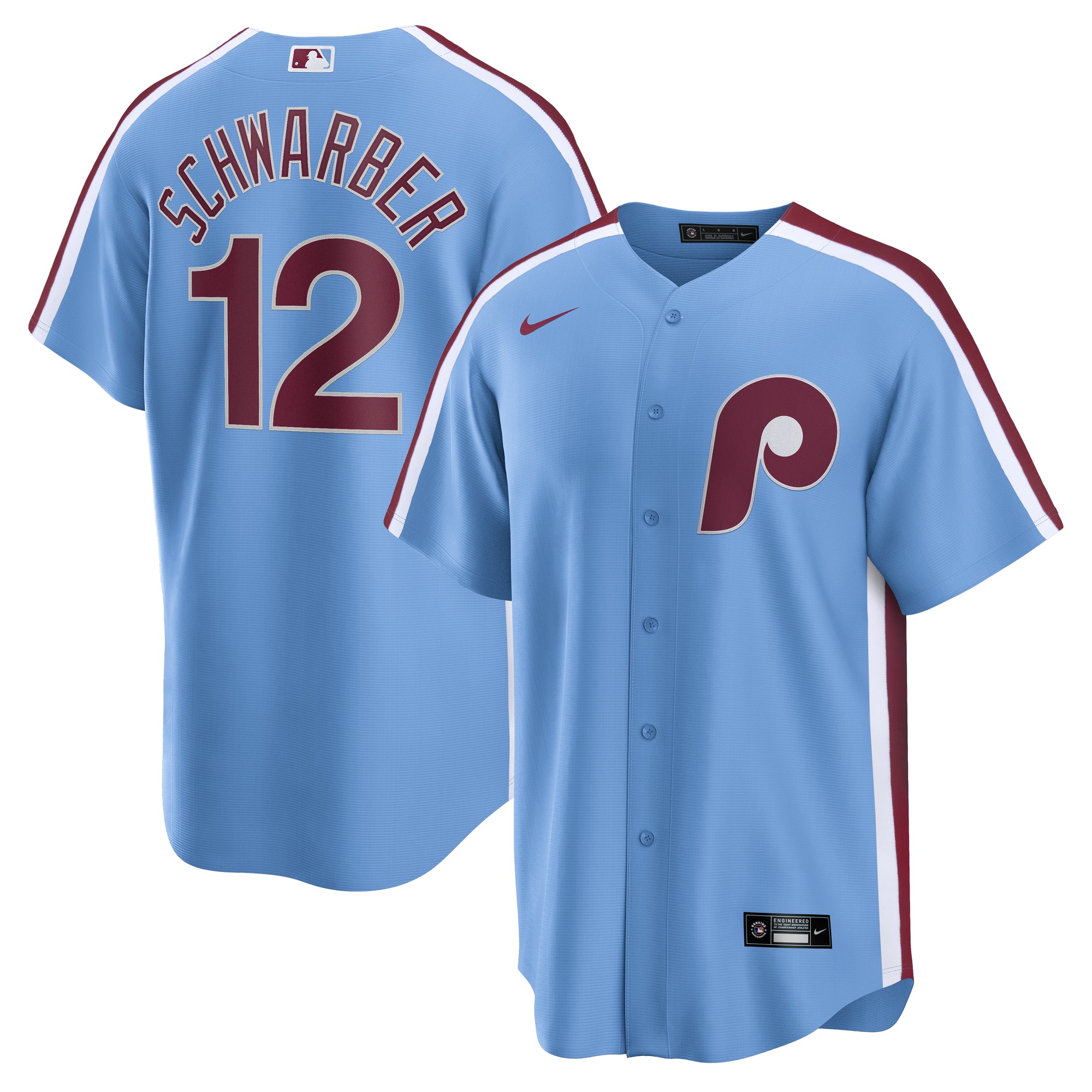 Men's Nike Kyle Schwarber Light Blue Philadelphia Phillies Alternate, 1st Replica Jersey