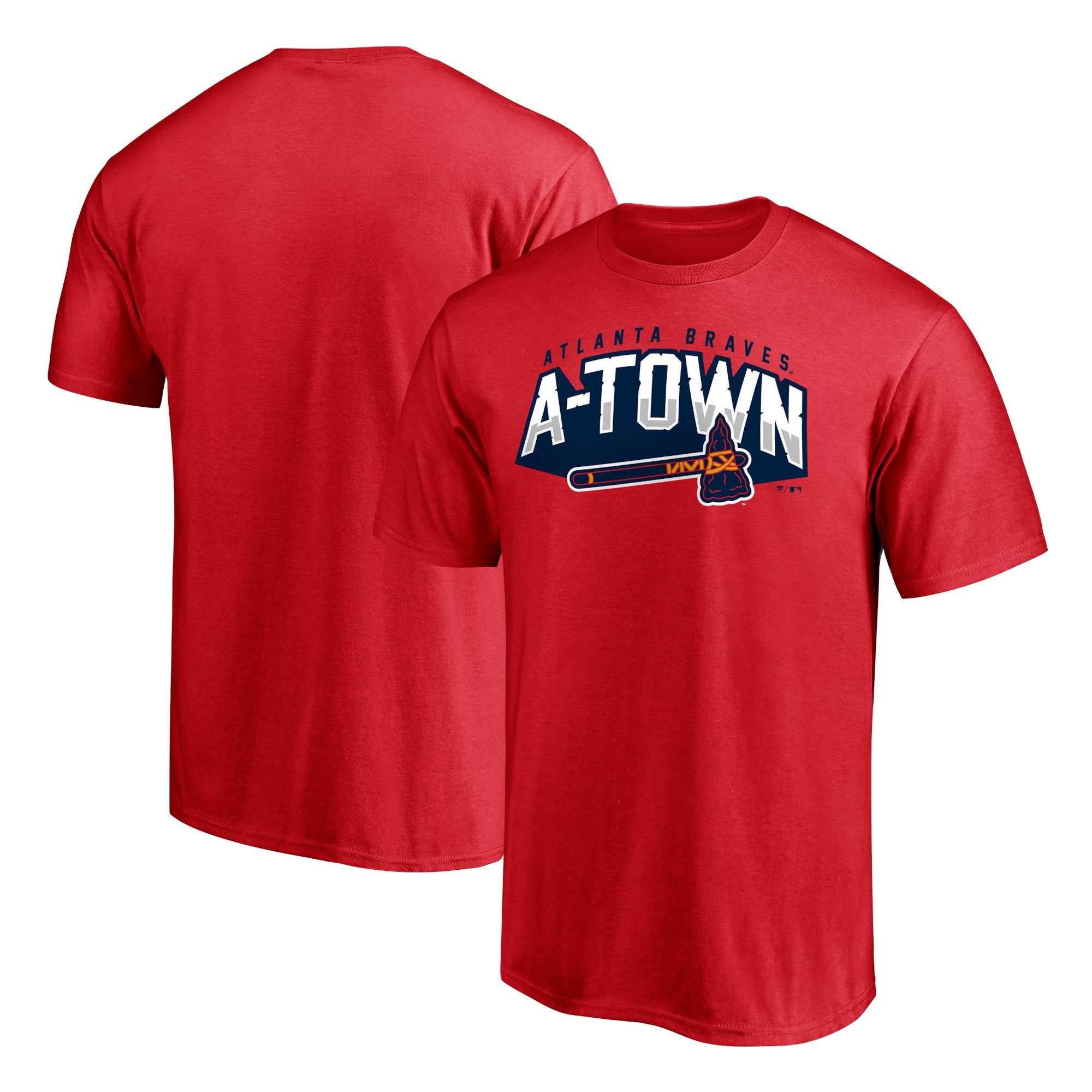 Men's Red Atlanta Braves Hometown Collection Paint The Black T-Shirt