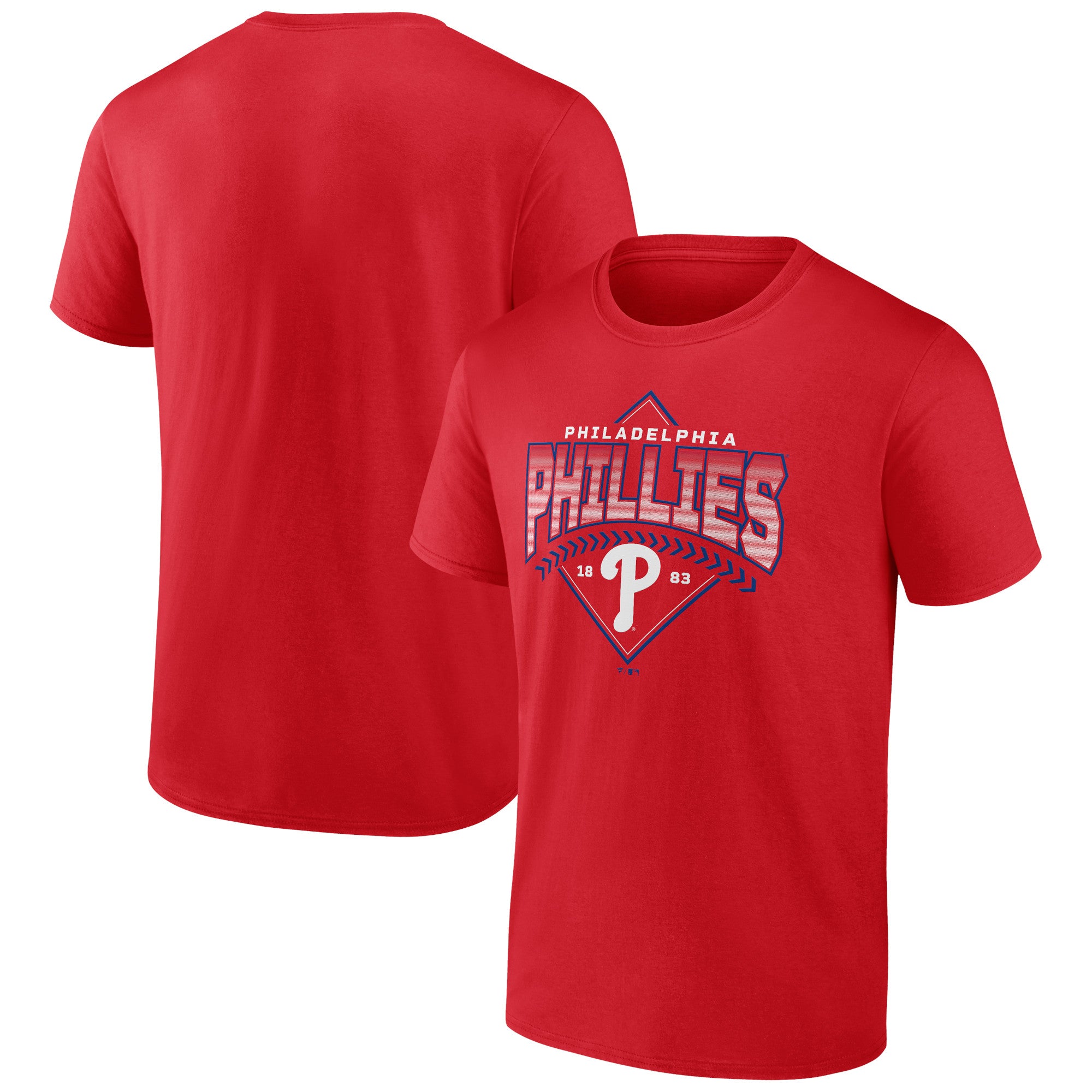 Men's Red Philadelphia Phillies Ahead In The Count T-Shirt