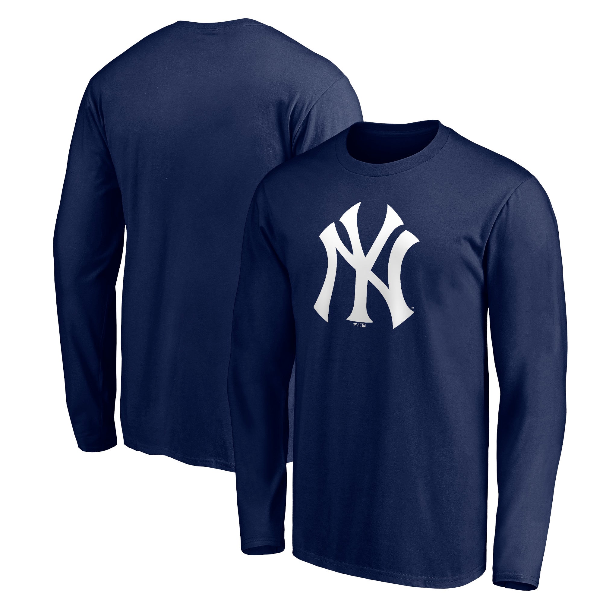 Men's Navy New York Yankees Official Team Logo Long Sleeve T-Shirt