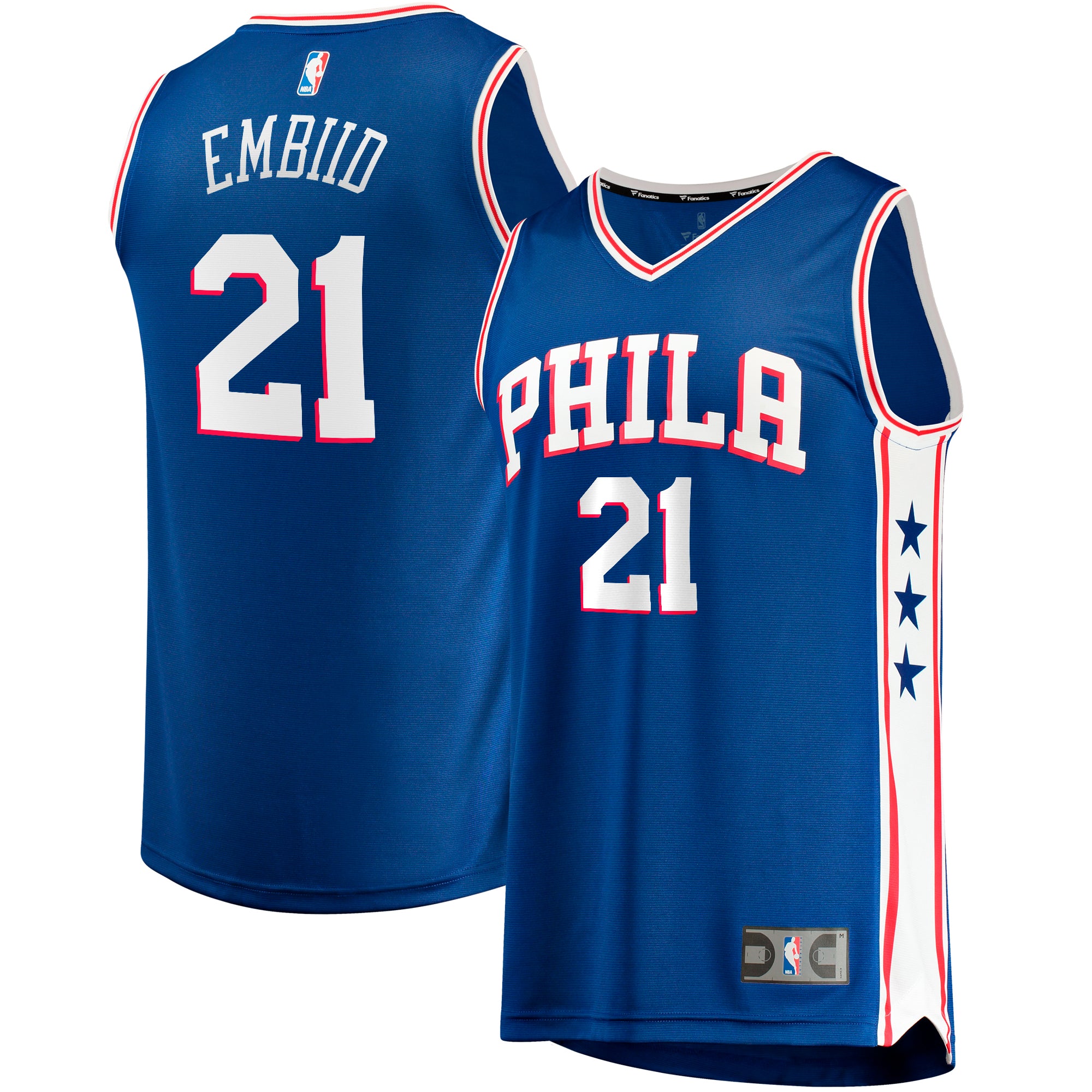 Men's Fanatics Joel Embiid Royal Philadelphia 76ers Big & Tall Fast Break Player Jersey - Icon Edition