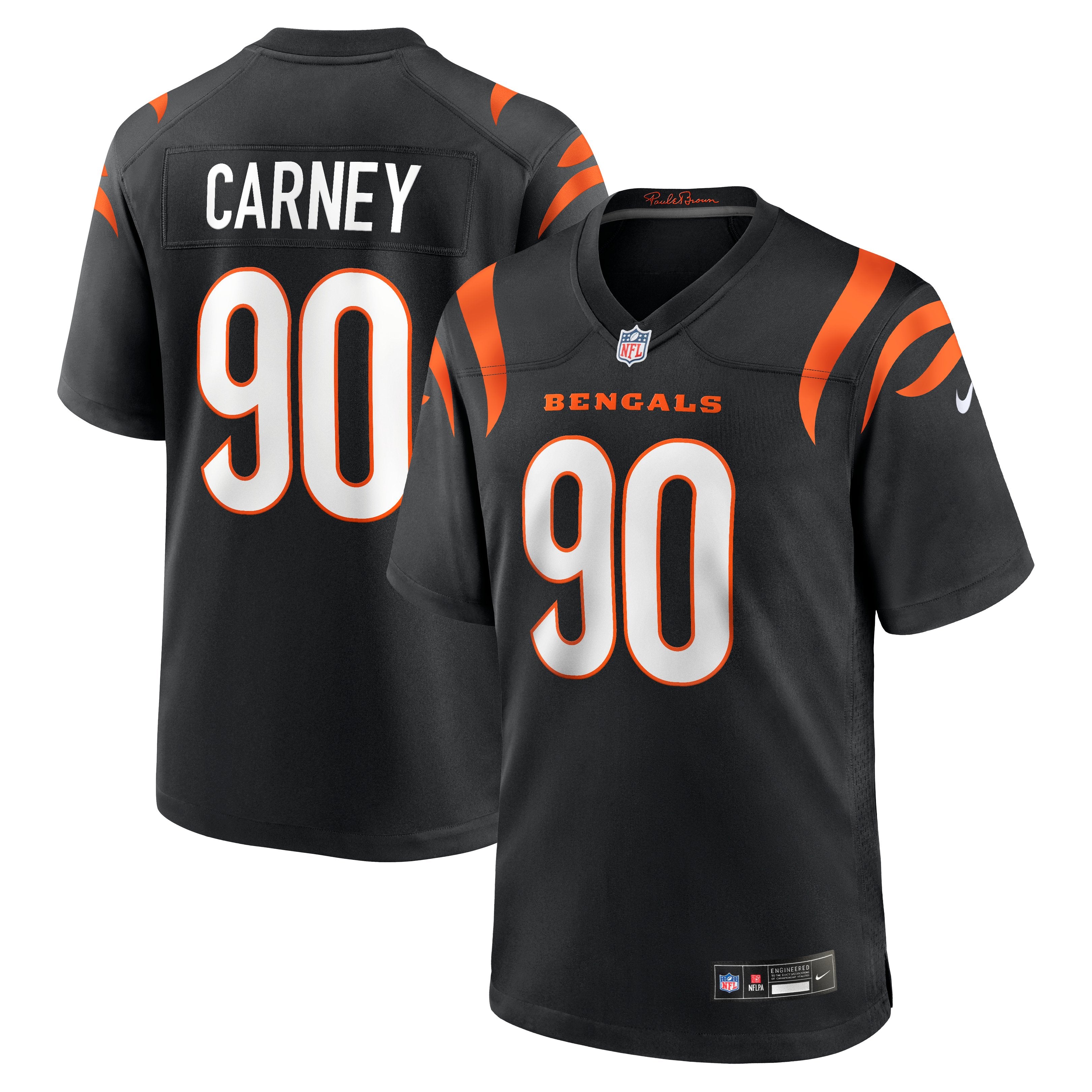 Men's Nike Owen Carney Black Cincinnati Bengals Home Game Player Jersey