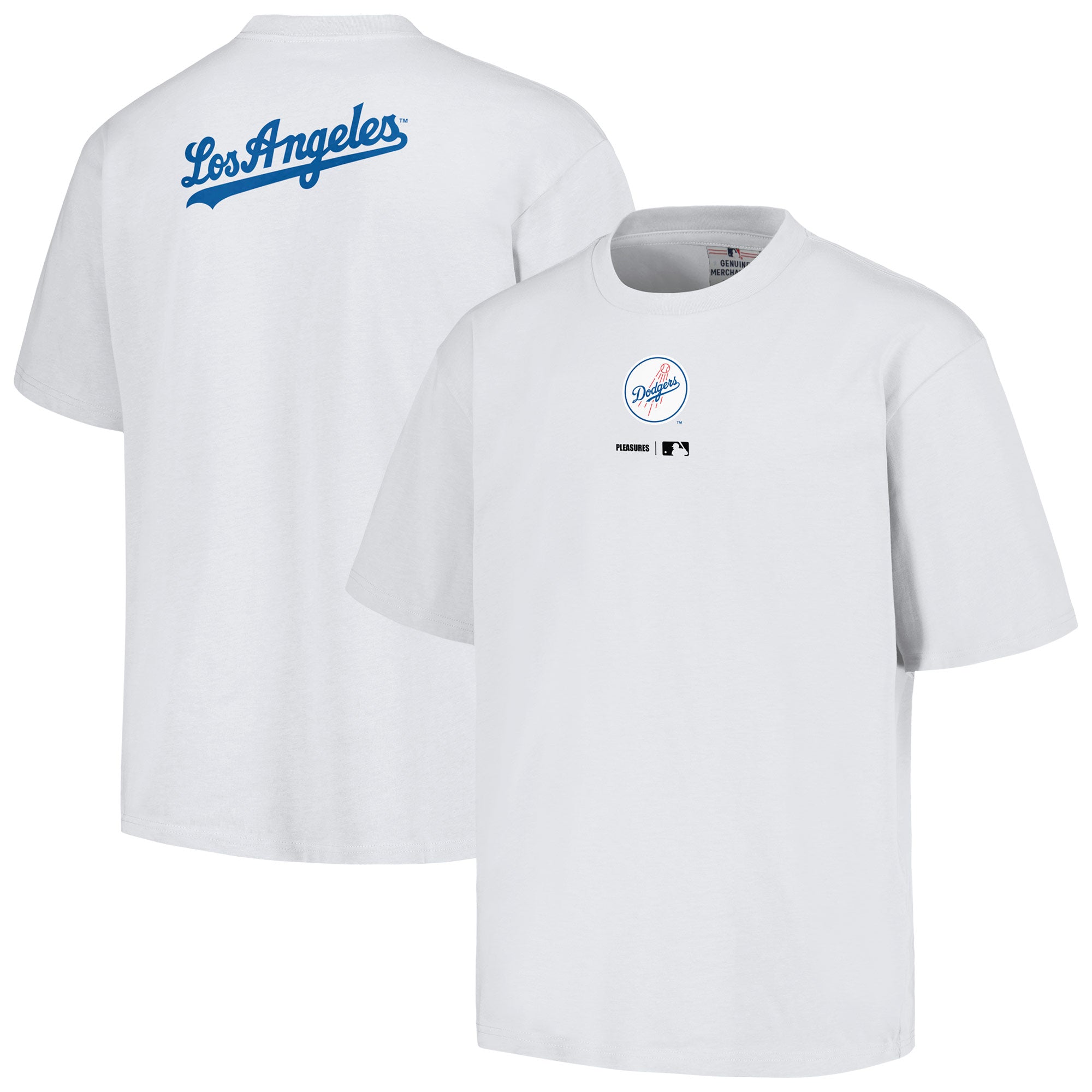 Men's PLEASURES White Los Angeles Dodgers Mascot T-Shirt