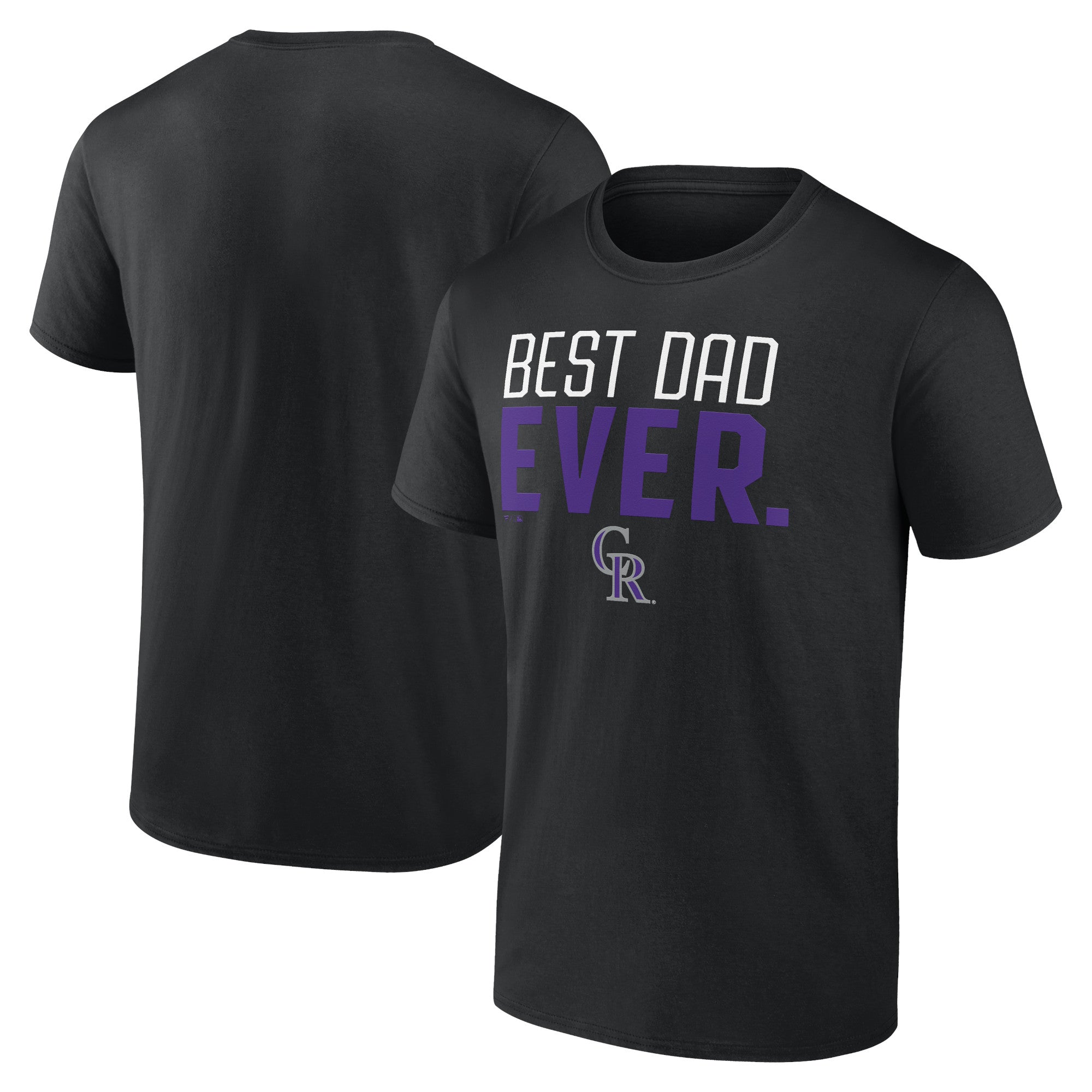 Men's Black Colorado Rockies Best Dad Ever T-Shirt