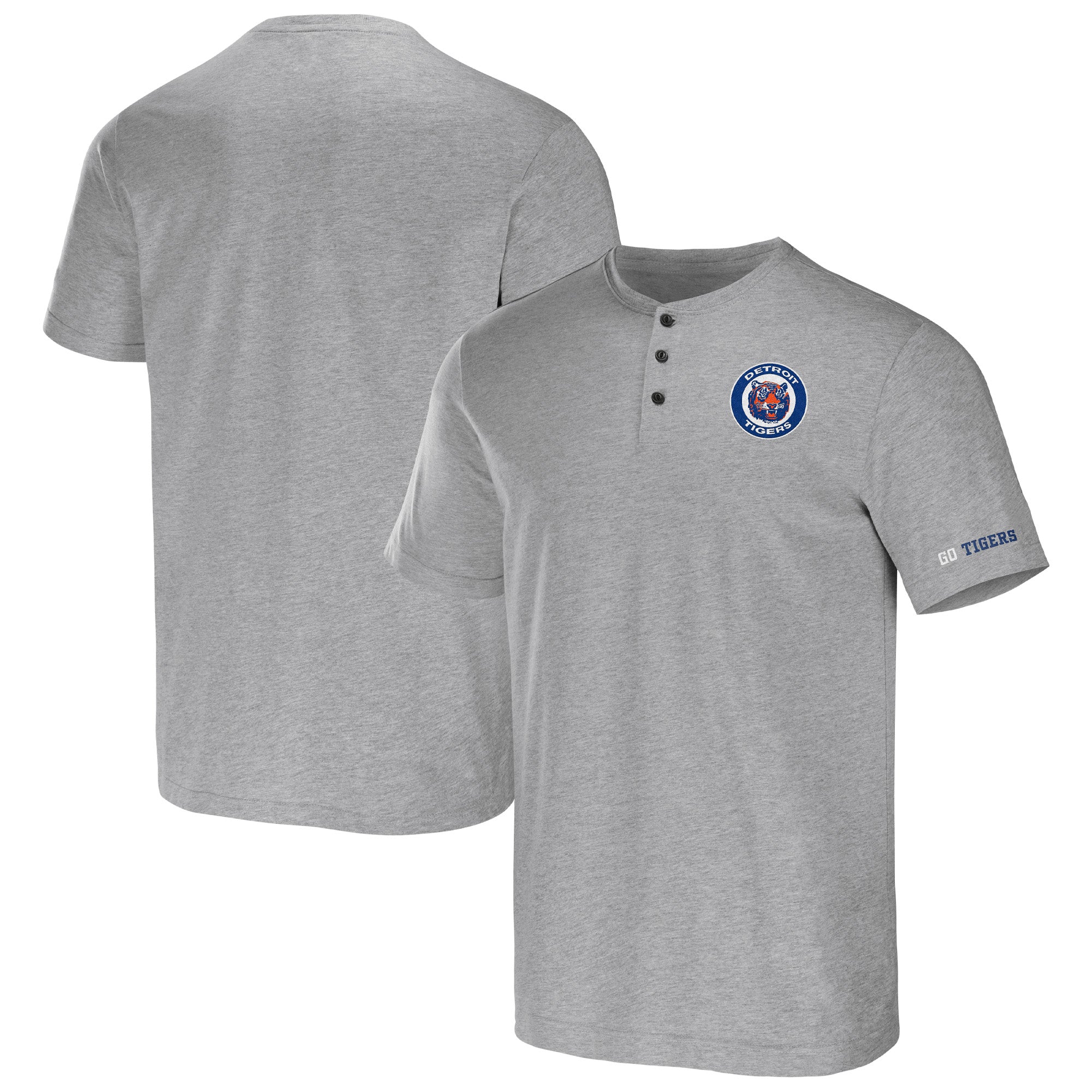 Men's Darius Rucker Collection by Fanatics Heather Gray Detroit Tigers Henley T-Shirt