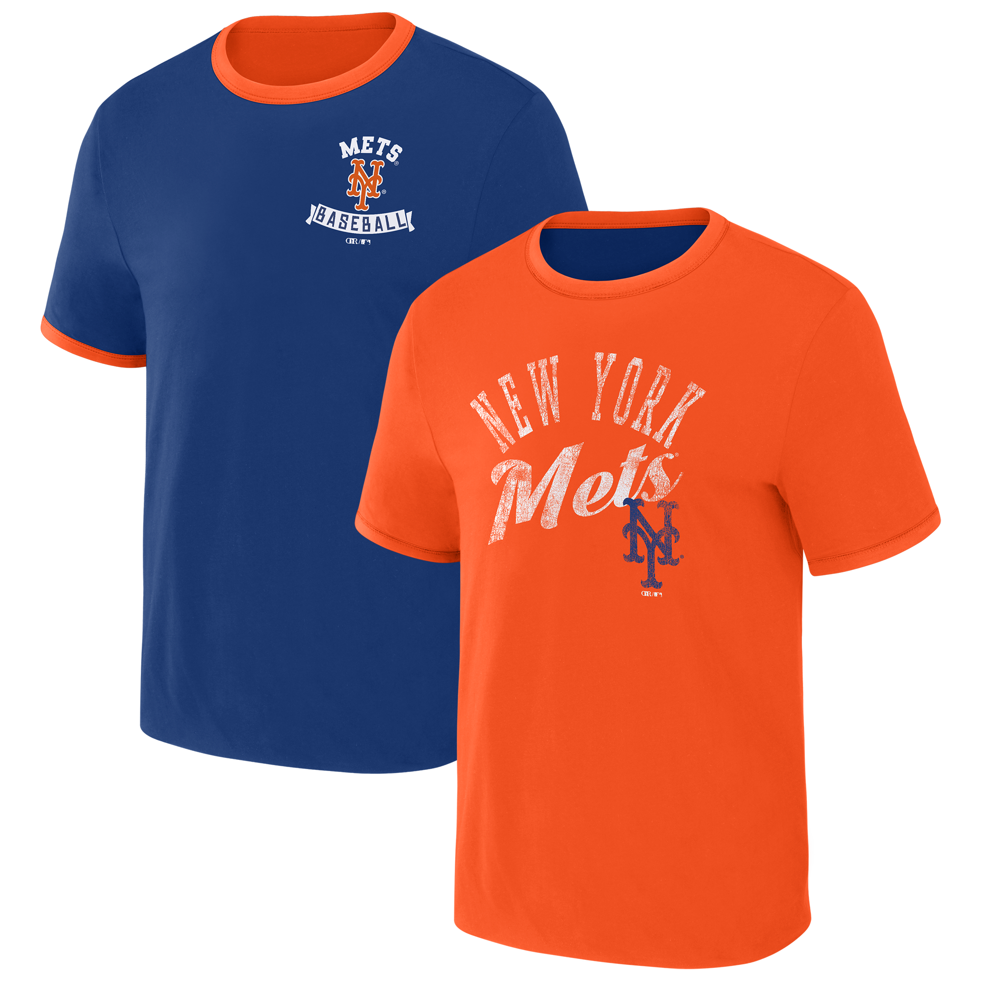 Men's Darius Rucker Collection by Fanatics Royal/Orange New York Mets Two-Way Ringer Reversible T-Shirt