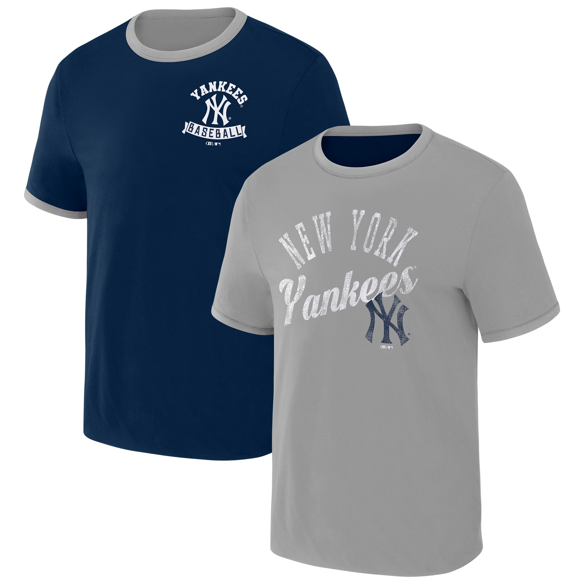 Men's Darius Rucker Collection by Fanatics Navy/Gray New York Yankees Two-Way Ringer Reversible T-Shirt